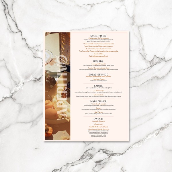 Rooftop Restaurant menu