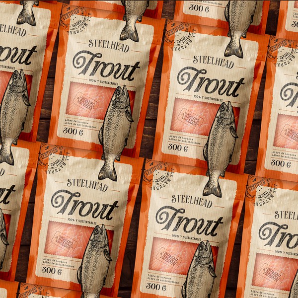 Design by Darkness1911 titled "Steel head trout packaging design"