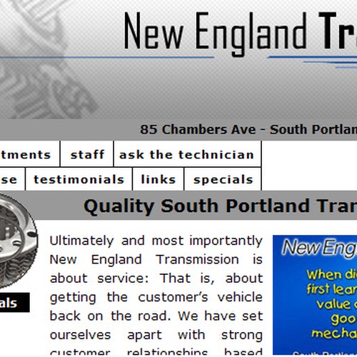 Maine Transmission & Auto Repair Website Banner デザイン by Digg3r