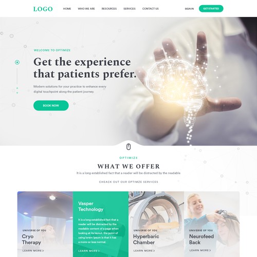 Optiimize longevity website Design by sandy#ogma