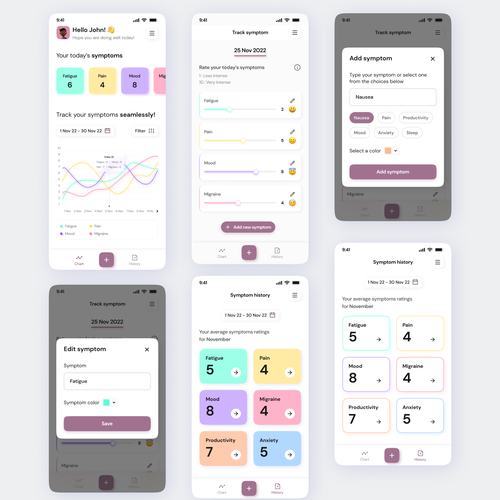 Symptom Tracker App Design von Crimsonte