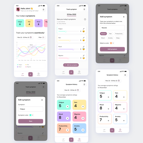 Symptom Tracker App Design by Crimsonte