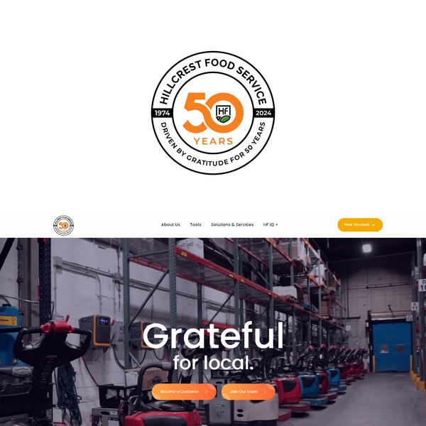 Hillcrest Foods 50 Years logo