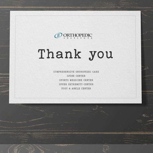 Orthopedic Thank You Card Design Design by tumpa mistry