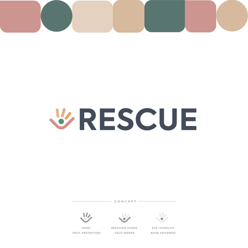 RESCUE logo needs to speak the right message to a serious cause/charity support. Design by piratepig