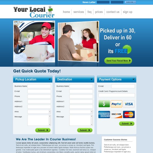 Help Your Local Courier with a new Web Page Design Design by Satish Kumar Aeruva