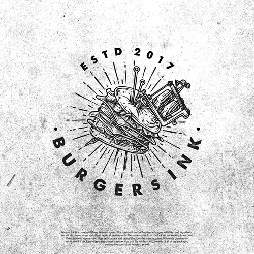 Logo for delivery only hipster burger place - tattoo art or better idea? BURGERS INK Design por Demonic™