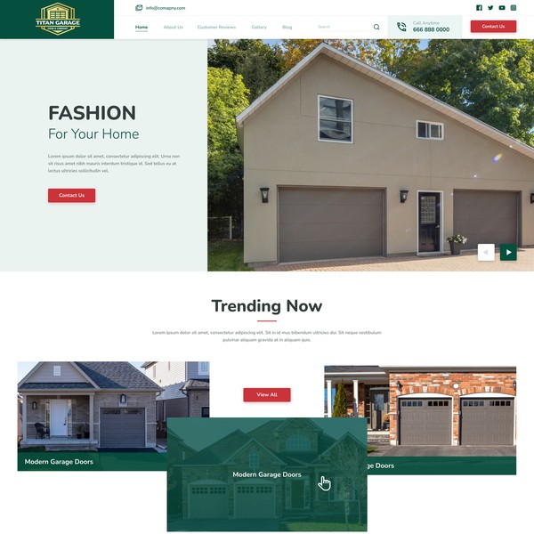 Home decoration company landing page 