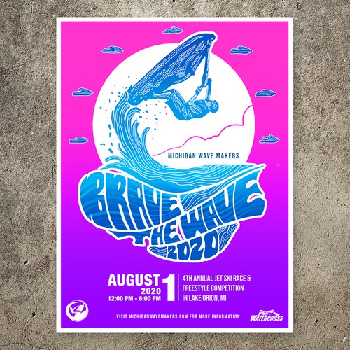 Retro Style Jet Ski Event Poster Design by pakdhe_nugroho