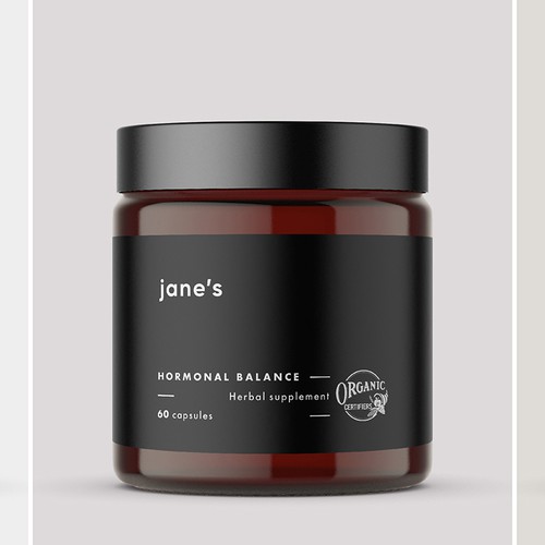 Minimal supplement label design Design by VERYGUT DESIGN