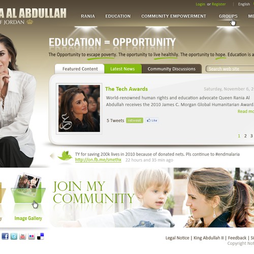 Queen Rania's official website – Queen of Jordan デザイン by Emiliya Yaneva