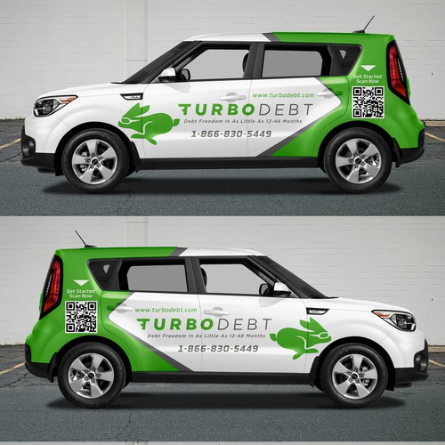 Kia Soul Car Wrap Design for Hot Fintech Startup Diseño de Duha™