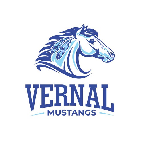 Middle school mustang logo cool enough for your kid to wear Design by diviart