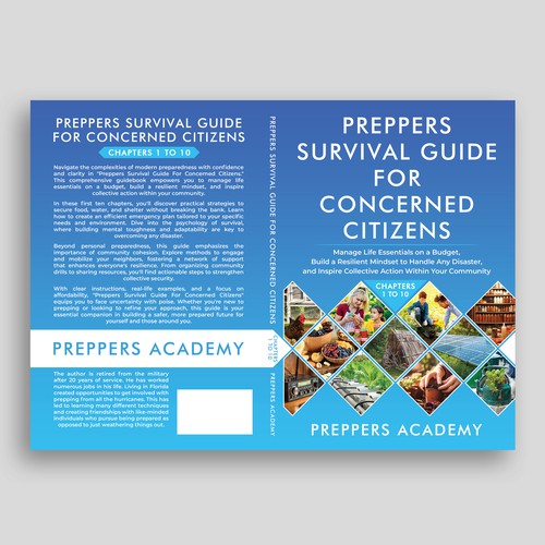 Unique book cover design for a preppers survival guide book that also conveys subject matter Design by R°Z°L