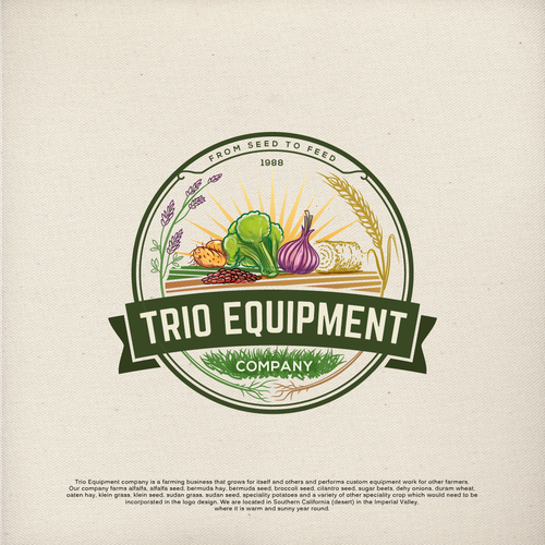 Design an agricultural logo for Trio Equipment Company Design by esfanta