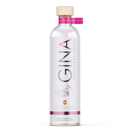 GINA - Low alcohol & calories gin Design by Shark1@