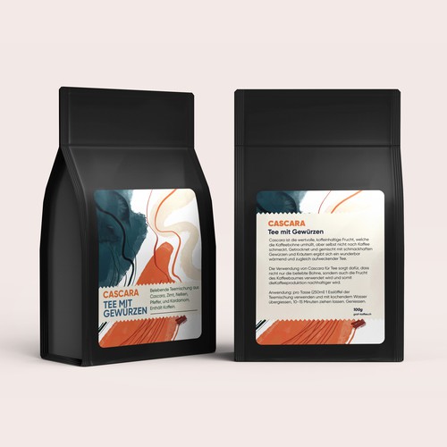 Cascara tea label Design by Experiva