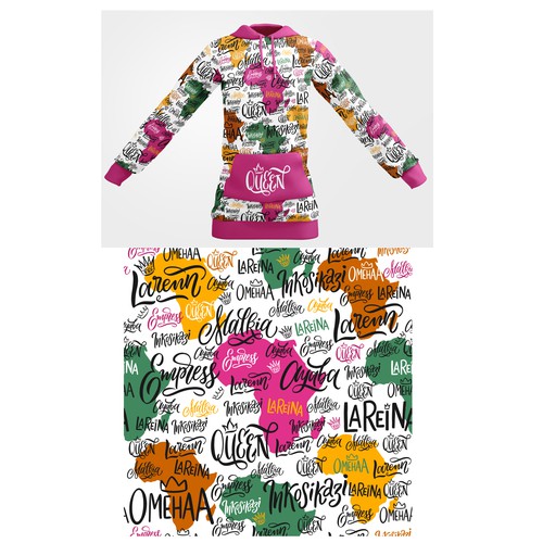 African Diaspora "QUEEN" Dialect T-Shirt Design Design by HannaSymo