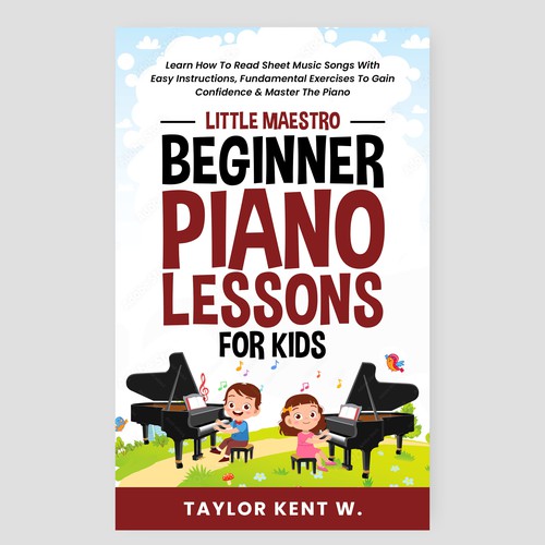 Design a Piano book cover to appeal to kids, parents and beginners Design réalisé par Sezt