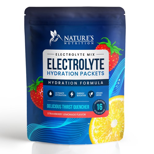 Refreshing Hydration Electrolytes Design Needed for Nature's Nutrition Design by Davi Giolo ★