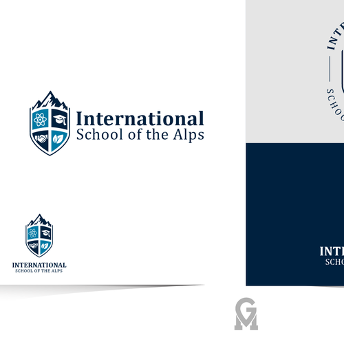 A powerful new logo for an international school in the French Alps Design by M.G. designs