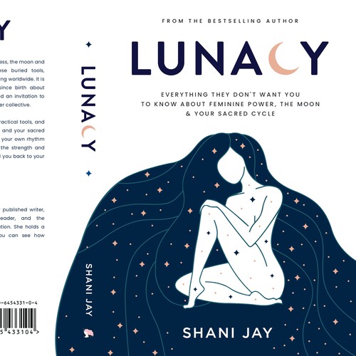 Beautiful nonfiction book cover design for a book about the moon & feminine energy aimed at women Design by Sahidul_Tuser