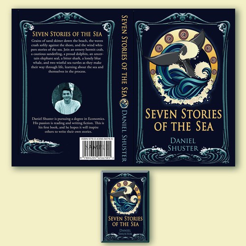 Design a whimsical storybook cover for a collection of fables about sea creatures Design by Kristin Designs
