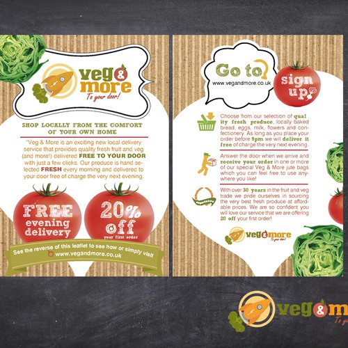 Design di Veg & More needs an eye catching leaflet design! di Vickykoump