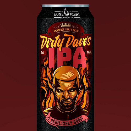 Cool and edgy craft beer logo for Dirty Dave's IPA (made by Bone Hook Brewing Co) Design por Paul Thunder