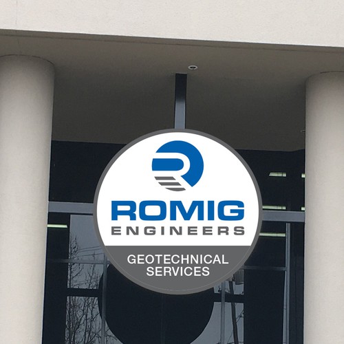 Circular Building Sign for Engineering Company Design by SoftSkills