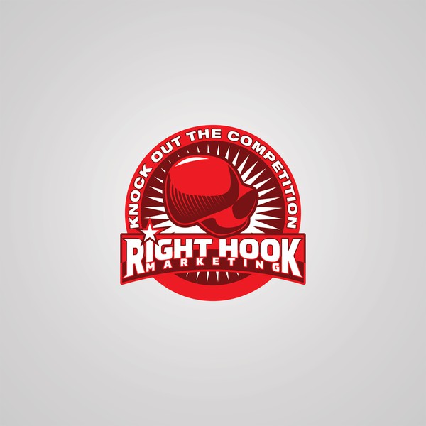 Create a brand identity for Right Hook Marketing, LLC