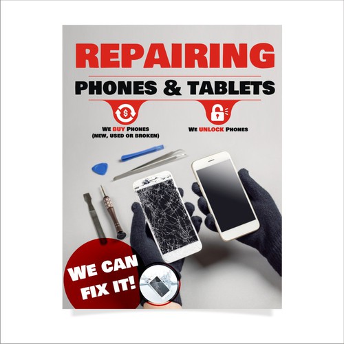 Phone Repair Poster Design por e^design