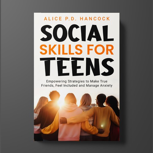 Minimalist Book cover for Teens ages 13-18 suffering from social anxiety and need to learn social skills Design by KMS Arafat