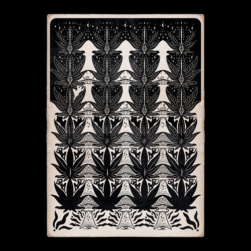 M.C. Escher inspired Illustration/Shirt design for fellow psychonauts. Design by Giulio Villa