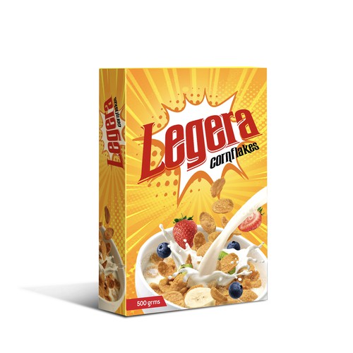 Premium cereal breakfast packaging (Corn Flakes) Design by sougatacreative