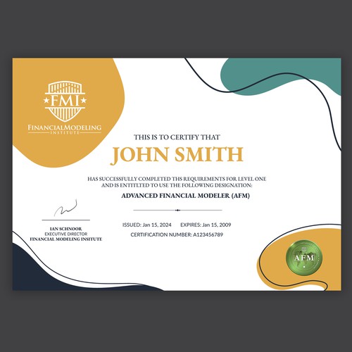 Looking for Custom Professional Certificate Design Design réalisé par Tety design