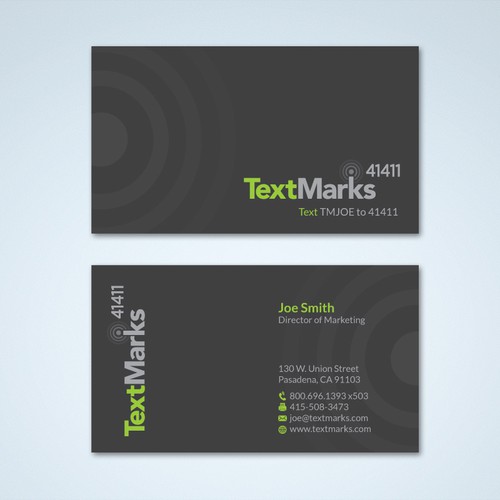 Create new business cards for text message provider Design by Tcmenk