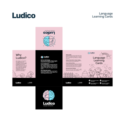 Design a box for language learning flashcards Design by Mr. Rious ⚡