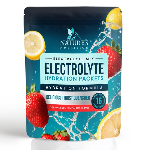 Refreshing Hydration Electrolytes Design Needed for Nature's Nutrition Design by Davi Giolo ★