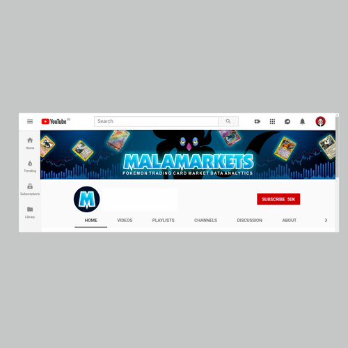 Design a Youtube banner for a channel that focuses on Pokemon trading card market analytics!! Design by CREATIVE NINJA ✅