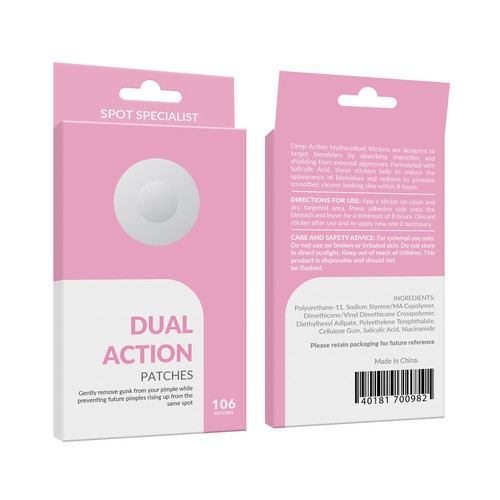 Pimple Patch PACKAGING to appeal to FEMALE BEAUTY user Design by Rajith Shantha
