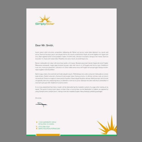 "Renewable Energy Company Letterhead" Design by chandrayaan.creative