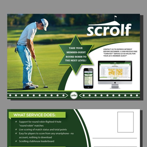 live-golf-leaderboard-member-guest-round-robin-postcard-postcard