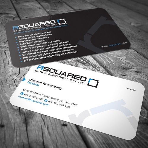 Help RSQUARED DATA & ELECTRICAL PTY LTD with a new stationery Design von Cole.