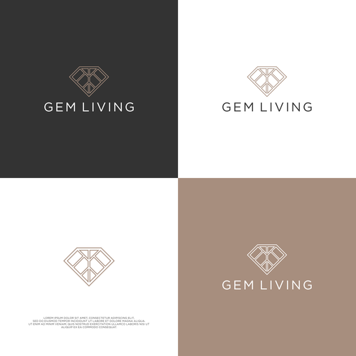 Geometrical, minimalist, modern brand design for Gem Living Design by -BlackHorse™ -