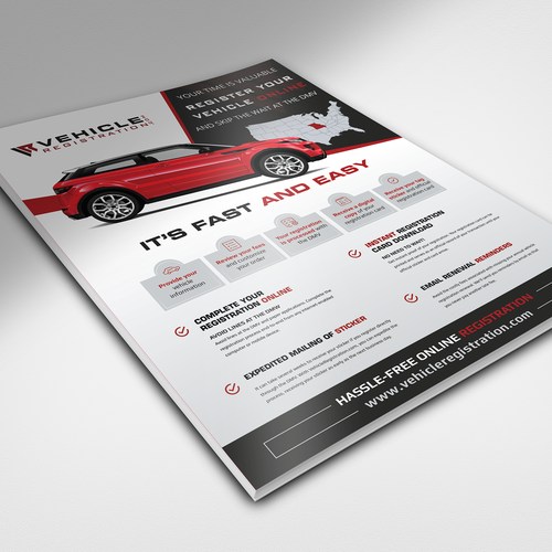 One-Page Flyer for VehicleRegistration.com Design von Sunyo