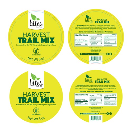 Design a Food Label for Harvest Trail Mix (logo and dieline files included) Design by Ashik Mamun
