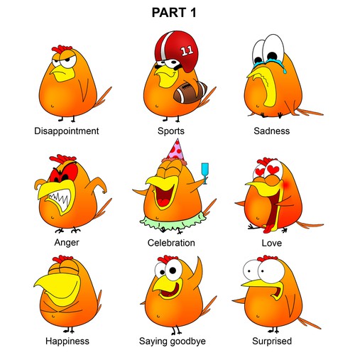 Chicken Emoji Stickers Design by Dark Overlord