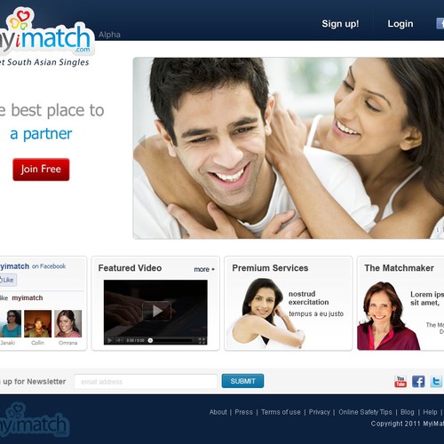 Website design for New Dating Site - MyiMatch.com Design by eshpotato