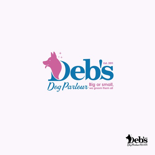 clean, fun lines incorporating dogs for grooming Design by i-ali